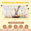 5 x AWJJPO Easter Egg Bunny Curtain Valance for Windows 2 Pack Floral Flower Basket Rod Pocket Printed Curtain Valances Short Tier Curtains for Kitchen Living Room Bathroom Bedroom 54 x 18 Inch