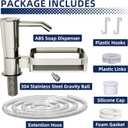 Soap Dispenser Pump for Kitchen Sink with Sponge Rack,ABS Plastic in Counter Soap Dispenser with 39" Extension Tube Kit,Built in Dish Soap Dispensers Under Sink,on Countertop,Brushed Nickel