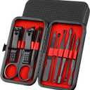 Nail Clippers Set, 10 PCS Professional Manicure Set and Pedicure Kit with Travel Case,Stocking Stuffers, Christmas Gift for Men and Women (Black)