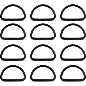 BWESOO Pack of 12 Black Metal D Rings Buckle D-Rings 1.5 Inches Inside Diameter for Strap Arts, Crafts and Sewing