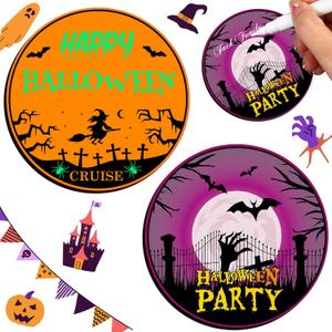 2 Pcs Halloween Cruise Door Decorations Halloween Cruise Door Magnets Decor Large Ship Refrigerator Magnets for Cabin Carnival Car Locker Decor Home Kitchen