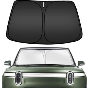 ARISMOTOR Windshield Sun Shade for Rivian R1S 2022-2025 2026, Custom Fit Foldable Front Window Sunshade Sun Visor Protector, Block UV Rays Keep Your Car Cooler