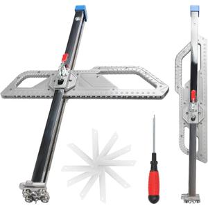 Drywall Cutting Tool, Foldable Drywall & Plasterboard Cutter | 1.5-60cm Cutting Range,Metric& Imperial,Adjustable Cutting Height Aluminum Alloy Gypsum Board Cutting Tool for Wall, Build