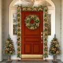 2 x YTJGC 24 Pcs Velvet Ribbon Christmas Tree Bows Bow Tree Topper Door Garland Decor Vintage Wreath Bow Velvet Bows Ornaments for Christmas Trees Gifts Party Door Garland Wreath Deco (Camel)