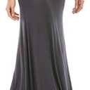 American Trends Womens Maxi Skirts Long Skirt for Women High Waist Maxi Dresses (Dark Grey), XL