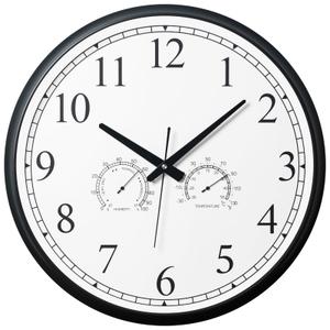 UMEXUS 18 Inch Waterproof Indoor Outdoor Wall Clock, Thermometer Hygrometer