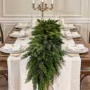 Alupssuc 2PCS 6FT Artificial Christmas Garland, Cedar Garland -Real Touch Greenery Cypress Pine Garland for Mantle Table Railing Fireplace Indoor & Outdoor Christmas Decorations