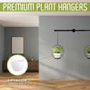Hanging Planters for Indoor Plants - Plant Hanger Indoor Rod with 2 Diamine Plastic Pots, Ceiling or Wall Planters, Hanging Flower Pots - Plants NOT Included