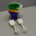 The Dreidel Company Beach Day Playsets, (Pack of 3) 5.25" Sand Bucket Play Set Box Includes, Pail & Shovel Sand Toy for Boys and Girls Birthday Party Favor