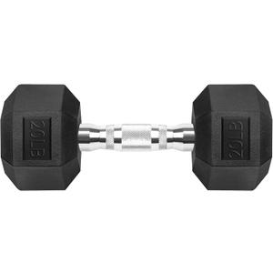Hex Dumbbells Rubber Coated Cast Iron Hex Dumbbell (20 Pounds/Single)