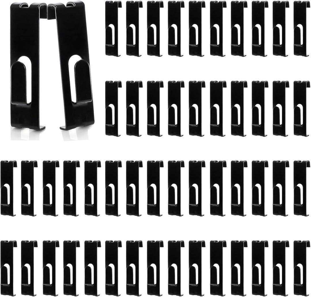 Utility Notch Display Hook Gridwall Black Metal Gridwall Picture Hanger Gridwall Accessories for Retail, Displaying Photogragh, Art Shows, Paintings (50)