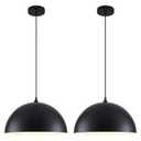 LWWHQ Large Pendant Lights Kitchen Island, 19.7 Inch Black and White Dome Pendant Light，Black Farmhouse Pendant Light, Modern Industrial Kitchen Pendant Lighting Over Island, Dining Room, 2 Pack