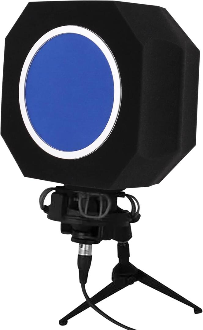 Professional Microphone Isolation Shield with Pop Filter,Reflection Filter for Recording Studios, Sound-absorbing Foam for Noise and Reflection Reduction for Recording,Singing,Podcasts,live stream