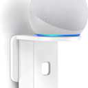 PlusAcc Wall Mount for Dot 5th Gen & Dot 4th Gen & Google Nest Mini, Space-Saving Outlet Holder Stand Shelf Hanger Accessories with Built-in Cable Management, No Drilling Required (White)