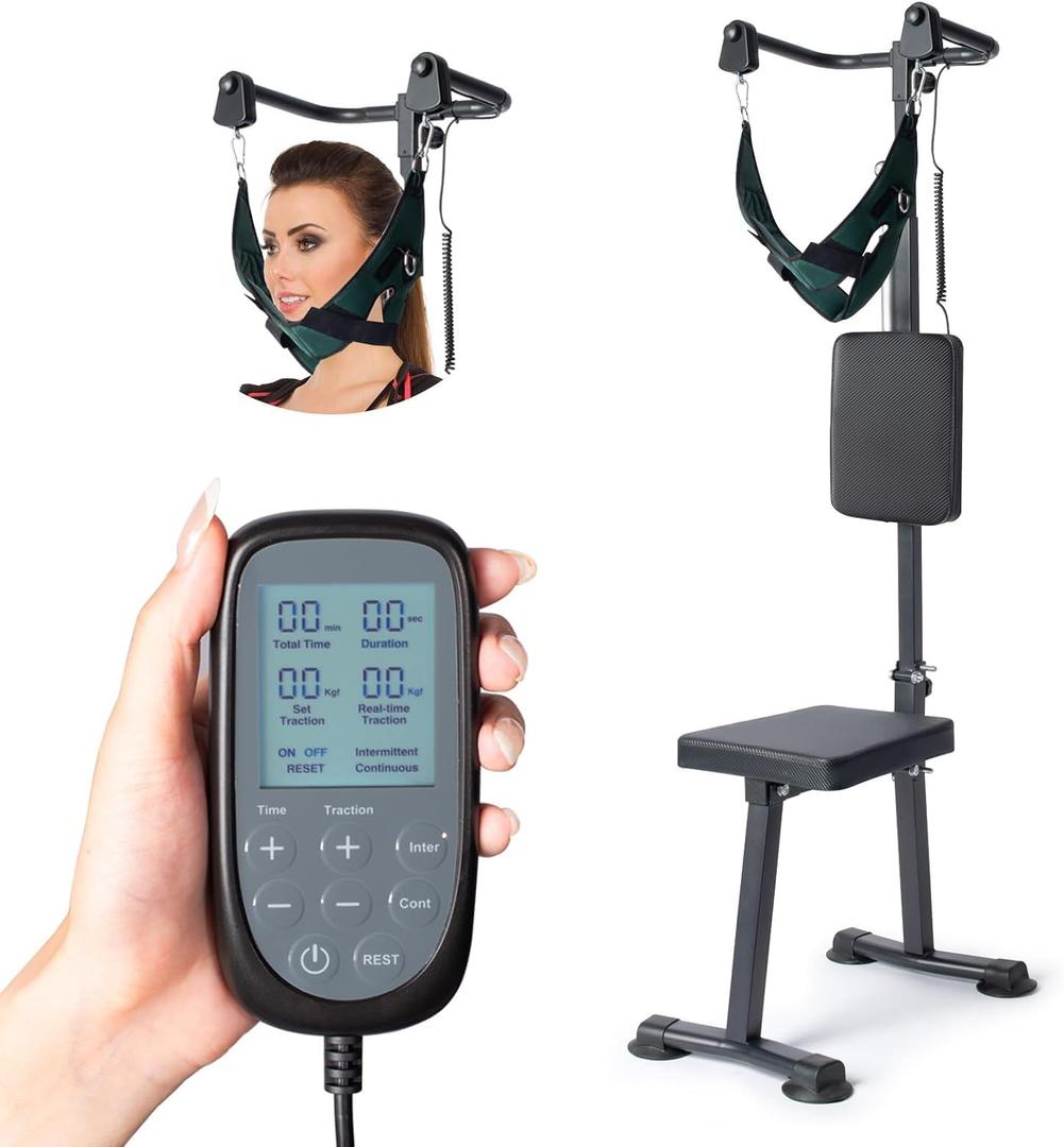 Cervical Neck Traction Device, Home Neck Traction, Upgrade to Electric Dual Mode to Relieve NeckPain, NeckStretcher Suitable for Cervical Problems, Intervertebral Disc Degeneration