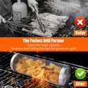10-Piece BBQ Set: 2 Rolling Grill Baskets for Effortless Flipping, 304 Stainless Steel for Easy Clean, Sausage & Vegetables, Oil Bottle, Forks, Brushes, Outdoor Camping Grilling Accessories, Gifts for Men Dad Husband