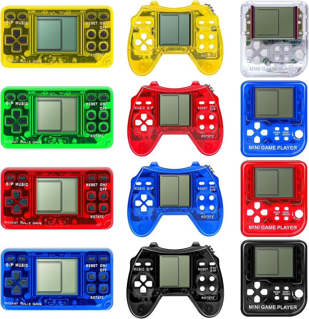 SSRMX 12Pcs Video Game Party Favors for Kids, Arcade Video Game Keychain Video Game Party Supplies