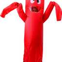 Spooktacular Creations Adult Inflatable Costume, Red Tube Dancer with Wacky Waving Arm Flailing, Funny Halloween Costume for Halloween Dress Up Parties