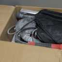 Drywall Sander, 2025 Upgraded 8-Amp Popcorn Ceiling Removal Tool with 7 Variable Speed 800-1800RPM, Drywall Sander with Vacuum Dust Collector with Extendable Handle, LED Light, 12pcs Sanding Discs,Red