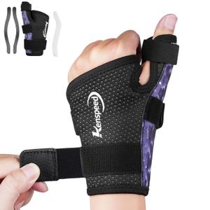 Thumb Brace Right Hand & Left with Wrist Support Finger Splints Thumb Stabilizer, Thumb Spica Splint Right Hand for Dequervain's Tenosynovitis, Tendonitis, Arthritis(Purple-Left, S)