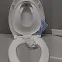 Quick Flip Elongated Toilet Seat with Built-In Potty & Splash Guard for Toddler Training, Slow Close - Jool Baby