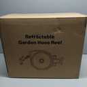 Retractable Garden Hose Reel 100 ft x 1/2 in,Super Heavy Duty Automatic Wall Mount Water Hoses Reels for Outdoor, Any Length Lock, Slow Return System,180 Swivel Bracket,10 Pattern Nozzle