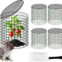 4 Sets of DIY Metal Plant Protectors from Deer, Garden Fencing Animal Barrier Size 11.8 * 12.9 inches, Mesh Plant Cage Chicken Wire Cloche for Plants with Stakes and Nylon Cables