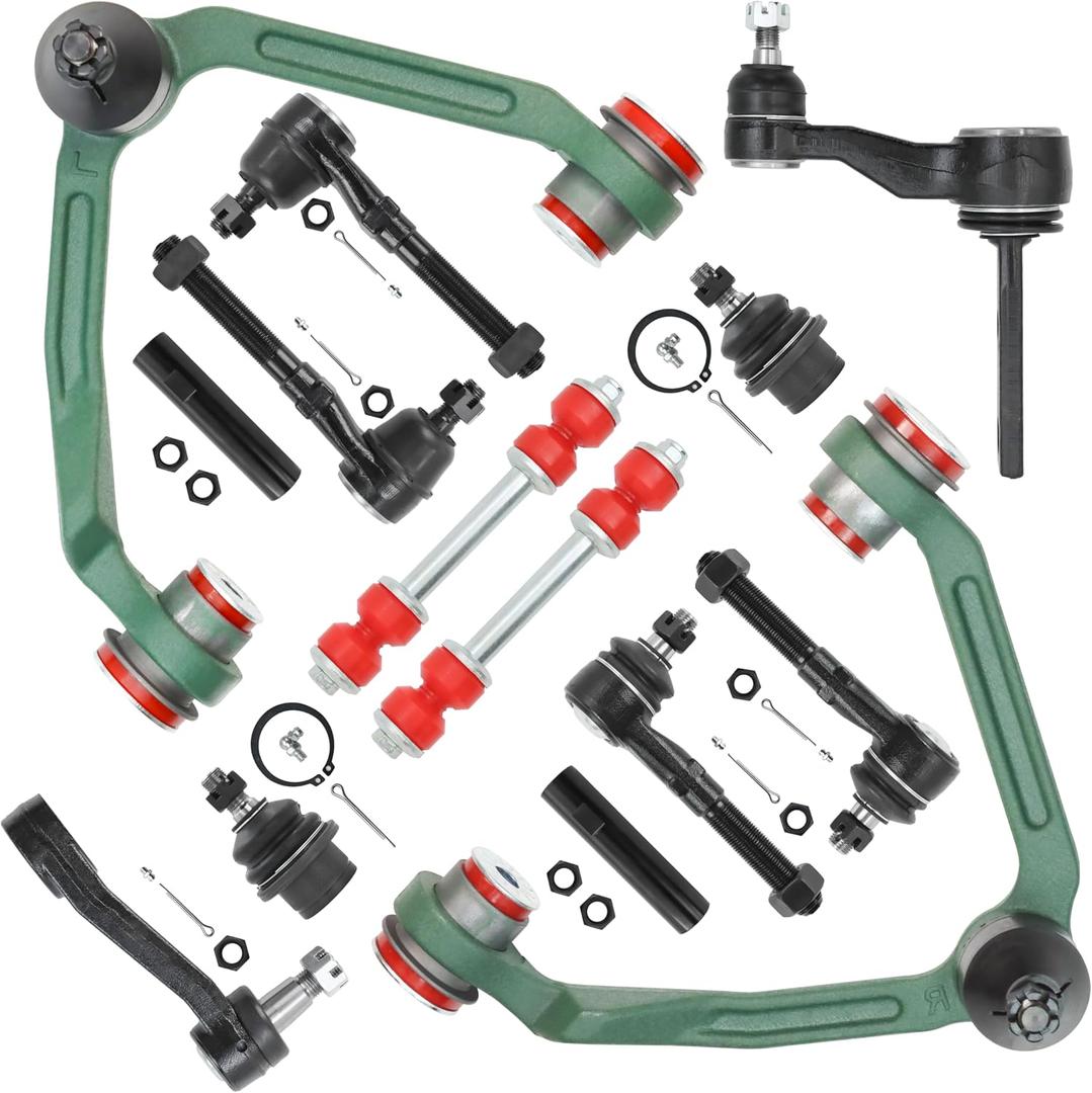 4WD Front End 14pc Suspension Kit for 1997-2003 F150,1997-2002 Ford Expedition,1997-1999 F250, 1998-2002 Lincoln Navigator,Tie Rod Ends Pitman Arm Idler Arm Sway Bar Links Control Arms（14PC)