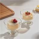 6-Piece Clear Mini Footed Glass Ice Cream Bowls Versatile Dessert Bowls and Cups Suitable for Party Scenarios Such as Desserts Fruits Nuts Cocktails 6.3 oz