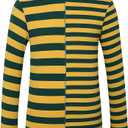 SSLR-Long-Sleeve-Tee-Shirts-for-Men-Crewneck T-Shirts Striped Cotton Causal XL