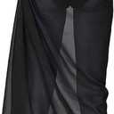 Sheer Black Swimsuit Cover Up Skirt Beach Coverup Sarong Bikini Coverup Wrap Bathing Suit Scarf Wrap for Women Girls