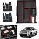 Autorder Center Console Organizer for 2014-2021 Toyota Tundra Accessories Armrest Storage Box Secondary Insert Full Tray with 3 Color Mats