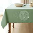 Pureegg Rectangle Linen Tablecloth Waterproof & Stain Resistant, Wrinkle-Free Table Cloth Adds Elegance and Protection, Ideal for Dining, Party, Wedding and Outdoor, 52 x 70 Inch, Sage Green