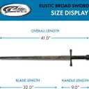 SZCO Supplies 40.5 Hand Forged Carbon Steel Rustic Broad Sword with Leather Wrapped Handle, Black/Brown (901132)