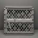 MYPET North States Paws Portable Pet Gate: 26-40" Wide. Pressure Mount. No tools needed. Made in USA. Dog Gate 23" Tall, Expandable, Durable Dog Gates for Doorways, Light Gray