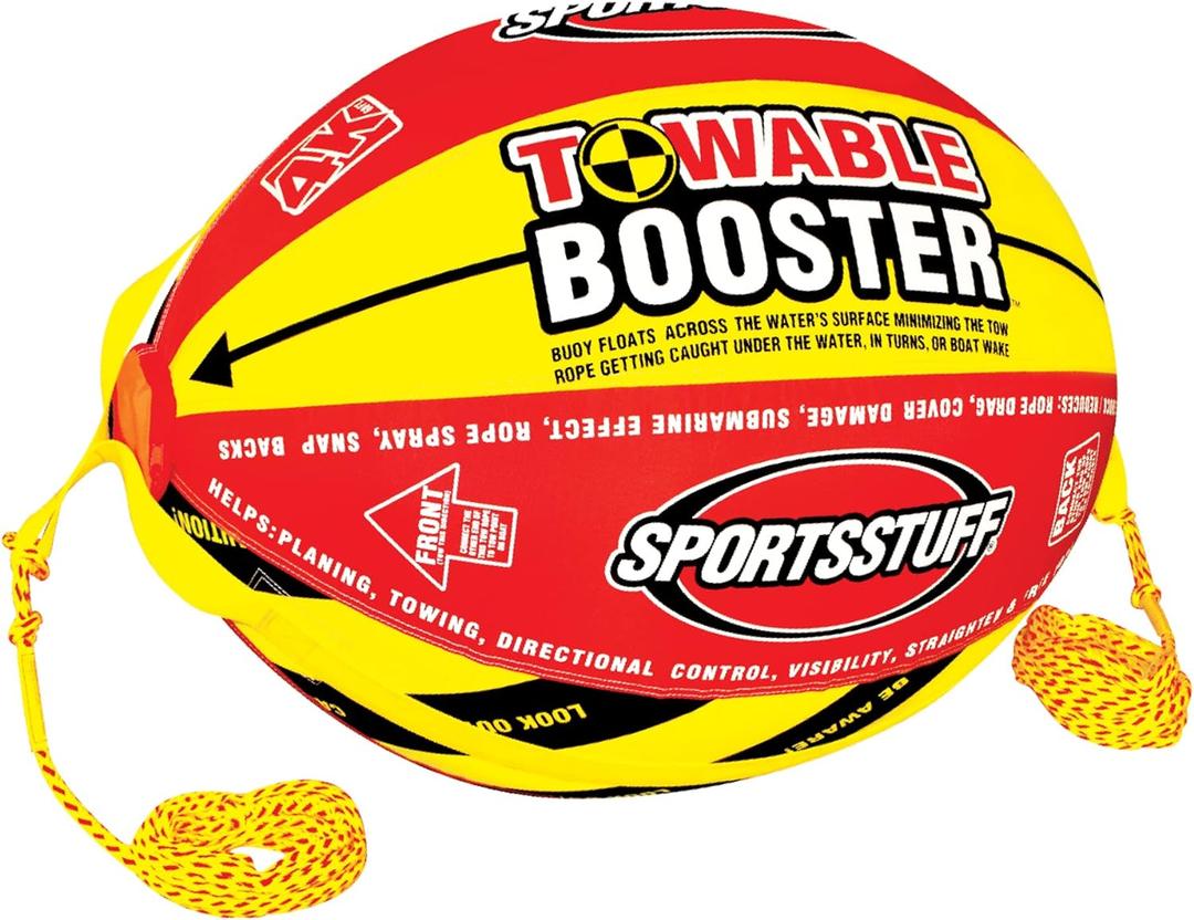 SportsStuff Booster Towable Tube Ball Towable Rope for Lift and Visibility, 60 ft Rope with 4,100 lb Break Strength (inflated (38in x 28in))