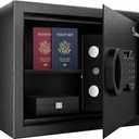 Bonsaii 0.6 Cubic Foot Safe Box - Electronic Keypad, Removable Shelf, Ideal for Home, Hotel, or Business to Secure Jewelry, Documents & Valuables - Dimensions: 9.84"D x 13.78"W x 9.84"H