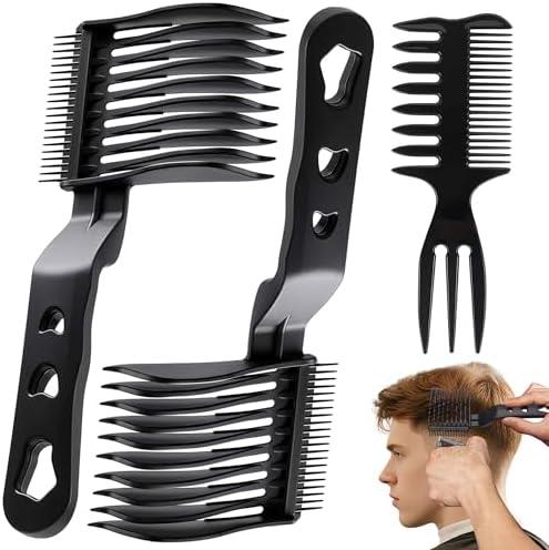Blend Friend Fade Comb Set Black Professional Barber Combs for Men & Boys, Self Haircutting Tools for Fading & Blending, Salon or Home Use (3PC Balck)
