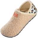 OBBYCO Women's Men's Fuzzy Fur Slippers Casual House Shoes Non Slip Barefoot Slipper Socks Warm Closed Back Indoor Outdoor Shoes,44/45
