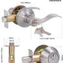 Keyed Alike Front Door Lever Lockset with Single Cylinder Deadbolt Combination Set, Exterior Door Knob with Lock and Deadbolt, Satin Nickel Finished Door Lock