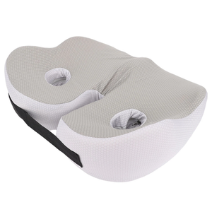 Seat Cushion Chair Memory Foam Support Breathable Detachable Ergonomic Pad, Light Grey