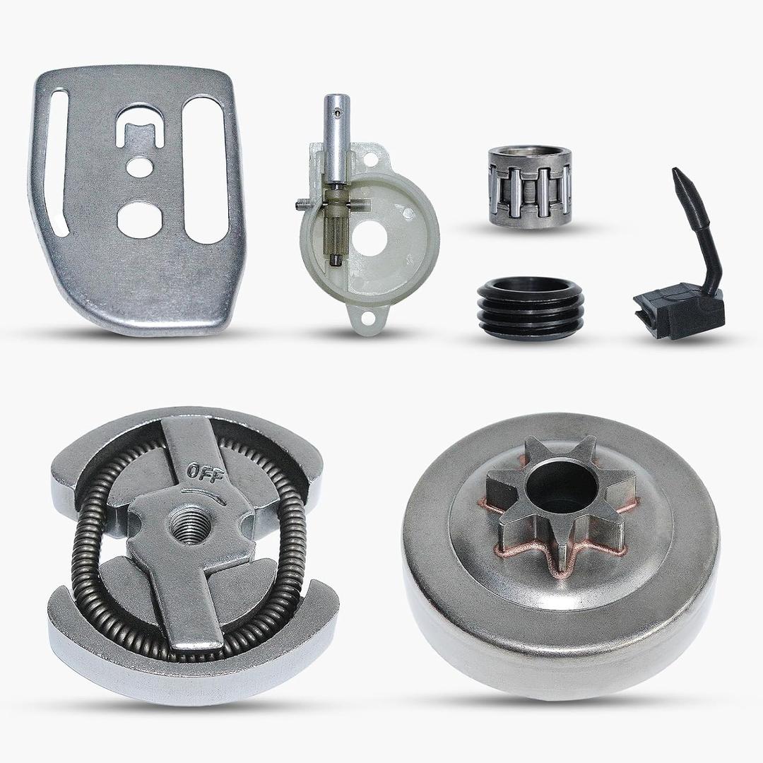 .325-7T Clutch Drum Bearing Oil Pump Worm Gear Kit For Husqvarna 137 136 141 142 36 41 Chainsaw #530014949,530069342