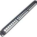 QiaoYoubang 1U Hinged 24 Port Blank Keystone Patch Panel for 19 Inch Rackmount or Wall Mount UTP Unloaded Patch Panel for Ethernet Cat6, Cat5, Cat5E Keystone Jacks or Multimedia (1U24PP)