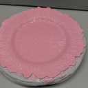Teruntrue 24 Pcs Pink Charger Plates Bulk 13 Inch Plastic Charger Plates for Dinner Plate, Pink Chargers for Table Setting, Reef Design Plate Floral Decorative Round Chargers for Wedding Party Event