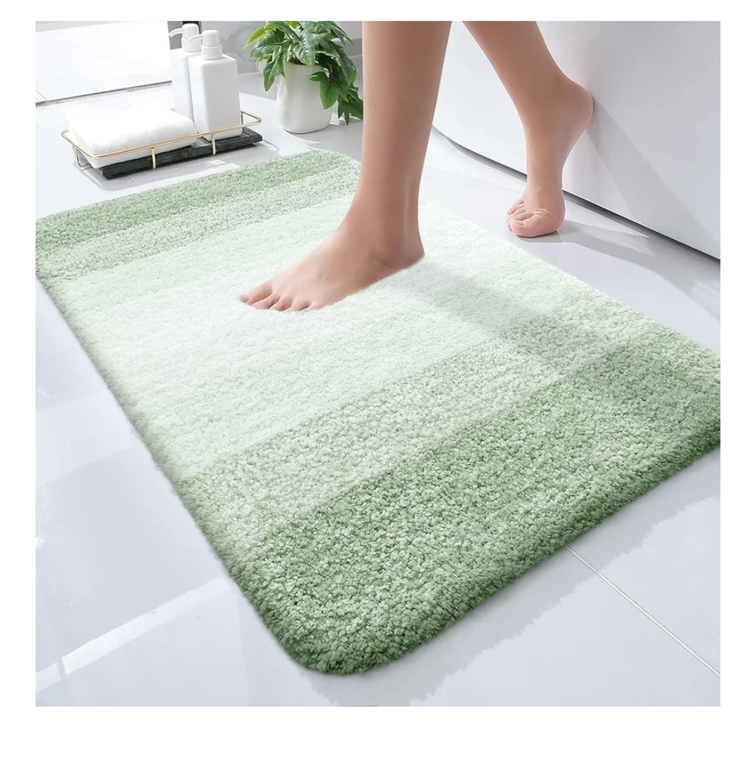 OLANLY Bathroom Rugs Mat 24x16, Extra Soft Absorbent Microfiber Bath Rugs, Rubber Backing, Quick Dry, Machine Washable Bath Mats for Bathroom Floor, Tub and Shower, Home Decor Accessories, Sage Green