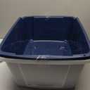 IRIS USA Cat Litter Box, Litter Box Enclosure with Scoop and Front Door Flap, Covered Kitty Litter Box for Privacy, Portable, Easy to Clean, Navy