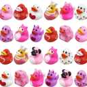 Anditoy 24 Pack Valentines Rubber Ducks Toys Bath Toys for Kids Toddlers Valentines Day Gifts School Class Classroom Prizes Party Favors