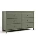 Storkcraft Alpine 6-Drawer Dresser (Olive)  GREENGUARD Gold Certified, Green Dresser for Bedroom, Kids & Nursery Storage Drawers, Safety Interlocking Drawers, Pre-Installed Tracks, Kids Bedroom