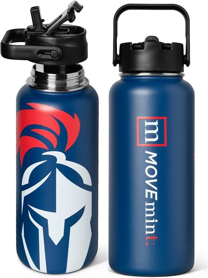 Mint Sport Insulated Stainless Steel Water Bottle with Straw – 32 oz BPA-Free Sports Water Bottle, Leakproof Double-Wall Vacuum Insulation for Gym, Travel & Sports (Ocean Blue)