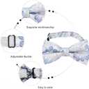 Alizeal Mens 3pcs Floral Pattern Pre-tied Bow Tie, Pocket Square and Cufflinks Set